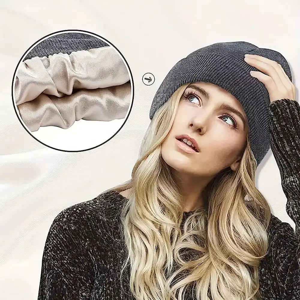 Pullover Beanies Cap Knitted Hat Thicken Keep Winter Warm for Women Girls Maiden Fashion Crochet Hats Skull Cap Windproof