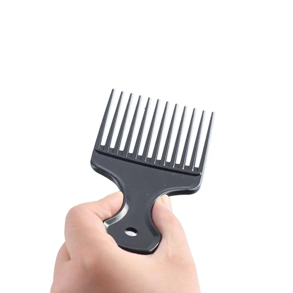 Curly Afro Plastic Fork Hairbrush Wide Teeth Black Insert Hair Combs Professional Massage Pick Comb Barber