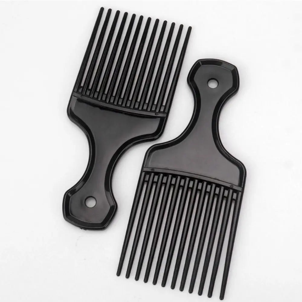 Curly Afro Plastic Fork Hairbrush Wide Teeth Black Insert Hair Combs Professional Massage Pick Comb Barber
