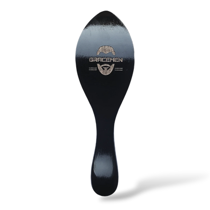 Gracemen 360 Wave Brush for Man Curved Hair Brush Medium Stiffness Black Color Beard Hair Brush for Afro Gentlemen