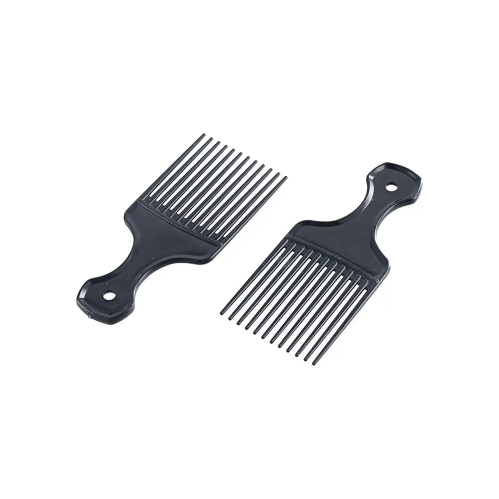 Curly Afro Plastic Fork Hairbrush Wide Teeth Black Insert Hair Combs Professional Massage Pick Comb Barber