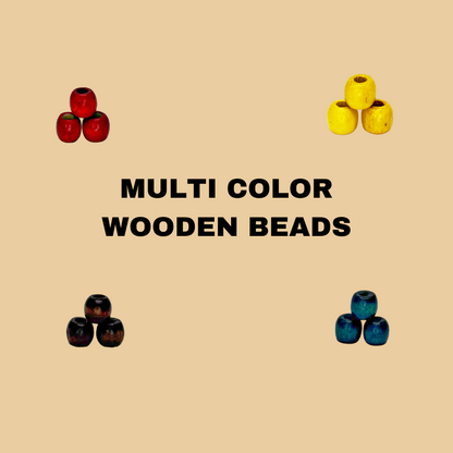 Multi Colour Wooden Beads 3 Pack