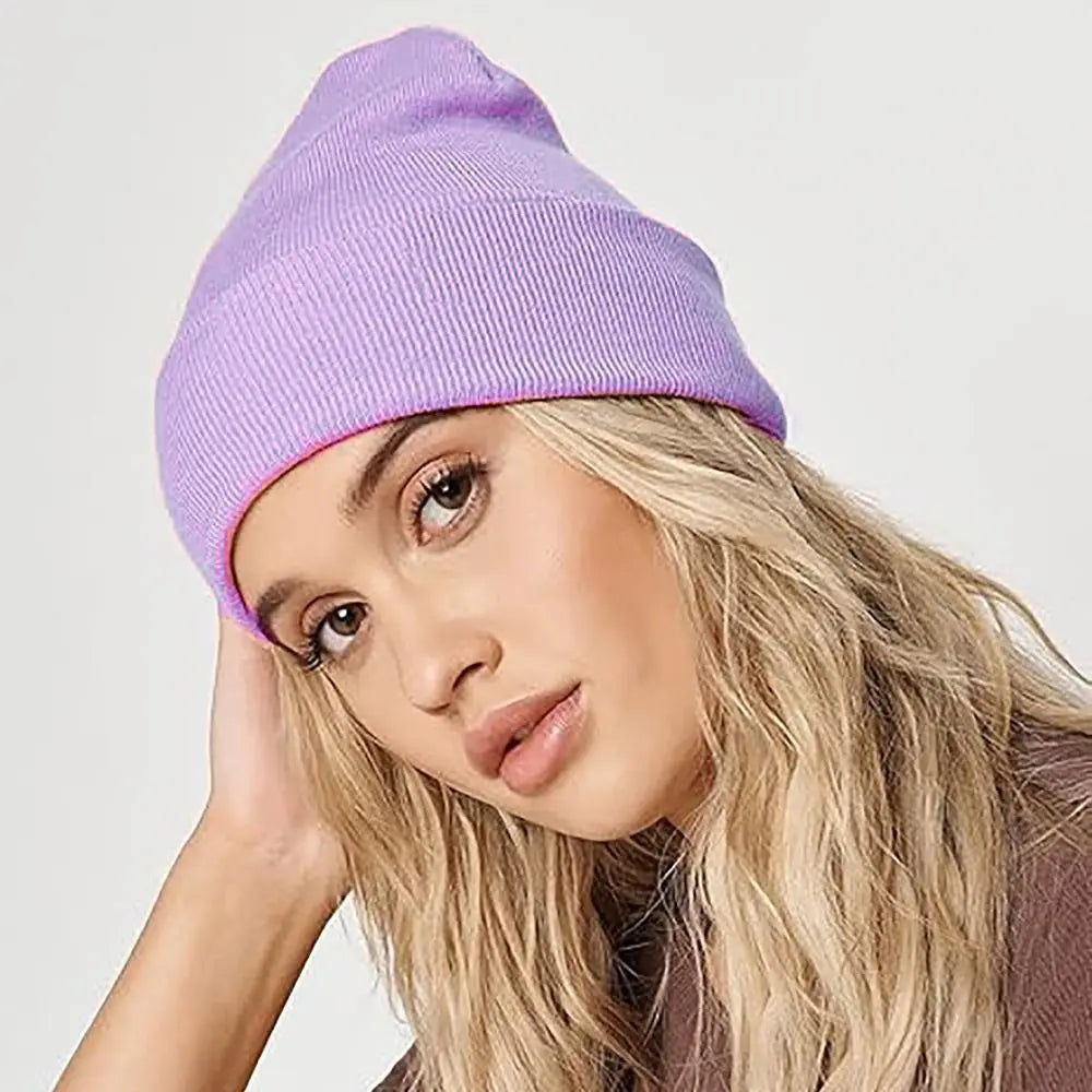 Pullover Beanies Cap Knitted Hat Thicken Keep Winter Warm for Women Girls Maiden Fashion Crochet Hats Skull Cap Windproof