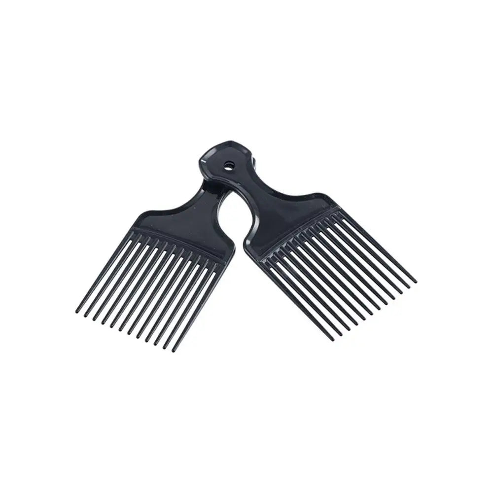 Curly Afro Plastic Fork Hairbrush Wide Teeth Black Insert Hair Combs Professional Massage Pick Comb Barber