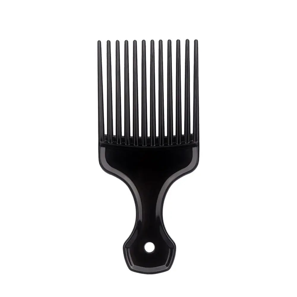 Curly Afro Plastic Fork Hairbrush Wide Teeth Black Insert Hair Combs Professional Massage Pick Comb Barber